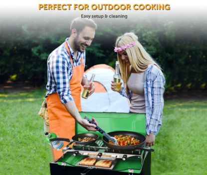 FLAME KING PORTABLE 3 BURNER PROPANE GAS CAMPI - YSNBBQ136