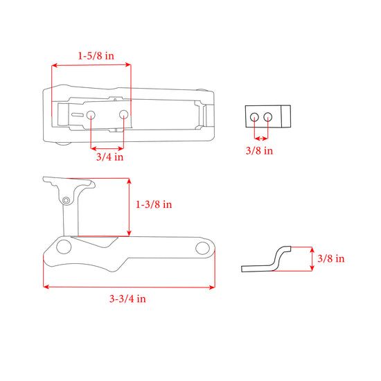 WHITECAP IND RUBBER DRAW LATCH (PKGD) - 6038C