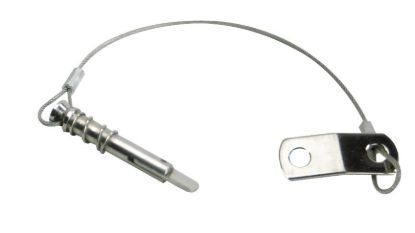 WHITECAP IND S.S. SPRING TYPE PIN &LANYARD W/TAB - S1021C