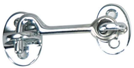 WHITECAP IND C.P. BRASS CABIN DOOR HOOK-3' - S1402C