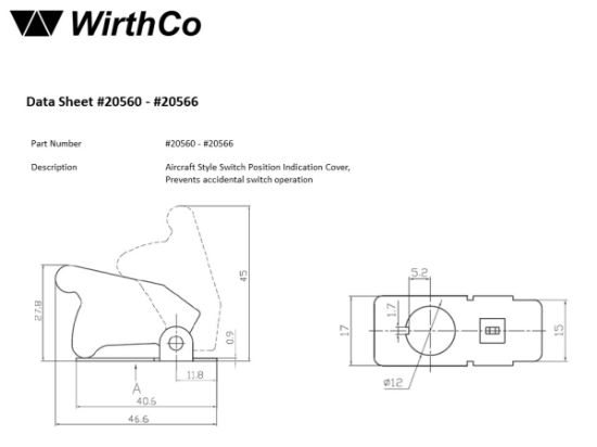 WIRTHCO AIRCRAFT STYLE TOGGLE SWI - 20565