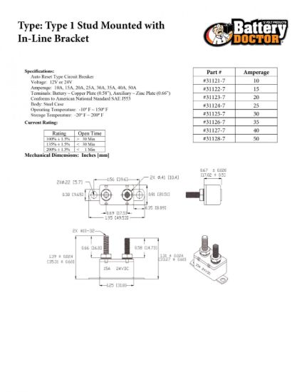 WIRTHCO IN LINE BRACKET 1-15AMP - 31122