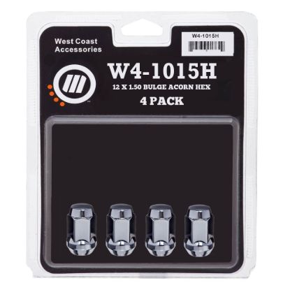 WC WHEEL ACC 12X1.5 BLG ACORN CHR 4 PK - W41015H