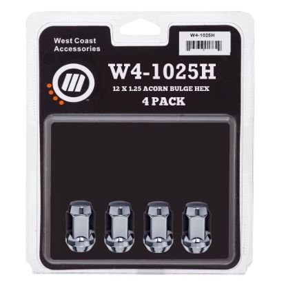 WC WHEEL ACC 12X1.25 BLG ACORN CHR 4 PK - W41025H