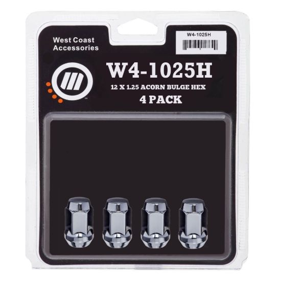 WC WHEEL ACC 12X1.25 BLG ACORN CHR 4 PK - W41025H