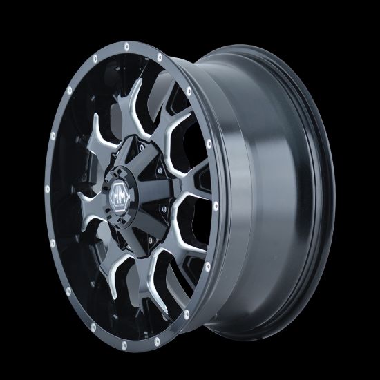 WHEEL GROUP WARRIOR (8015) BLK/MILLED SPOKES 18 - 80158937M1