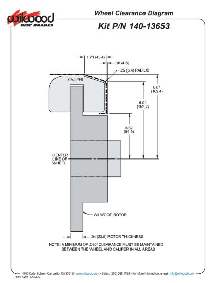 WILWOOD FDL-M FRONT KIT11.30' 1 P - 14013653