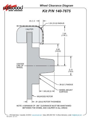 WILWOOD FDL FRT KIT12.19 DRILL RD - 1407675DR