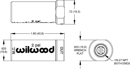 WILWOOD KIT RPV 10LB INL RED W/FITTING KIT - 26013784