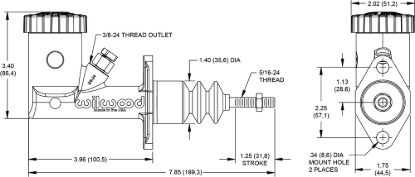 WILWOOD GS INTEGRAL MASTER CYLINDER - .625' - 26015096