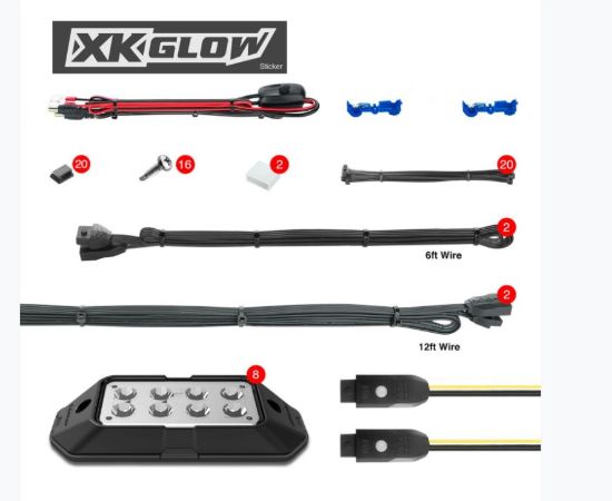 XK GLOW 8PC RGB ROCK LIGHT - ROCKADV