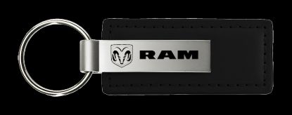 AUTO GOLD RAM BLACK LEATHER KEY FOB - KC1540RAM