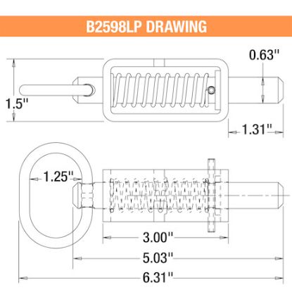 BUYERS PROD SPRING LATCH 1.25IN EXT PLUNGER - B2598LP