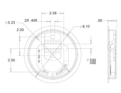 BUYERS PROD D-RING FORGED 2-HOLE MNT W/RD REC P - B38RP