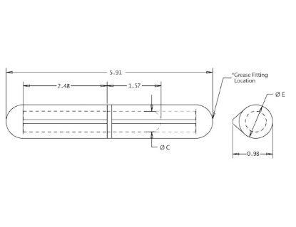 BUYERS PROD BULLET HINGE WELD-ON 6'L - FBP150GF