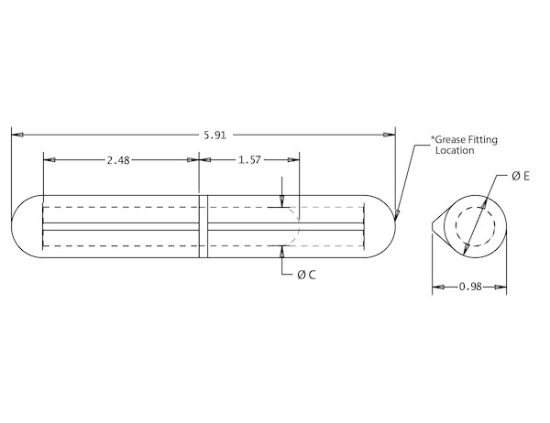 BUYERS PROD BULLET HINGE WELD-ON 6'L - FBP150GF