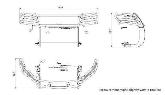 BLACK HORSE GRILLE GUARD KIT - 17FJ30MAFB