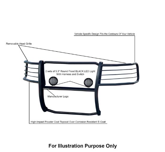 BLACK HORSE GRILLE GUARD KIT - 17FP28MAFB