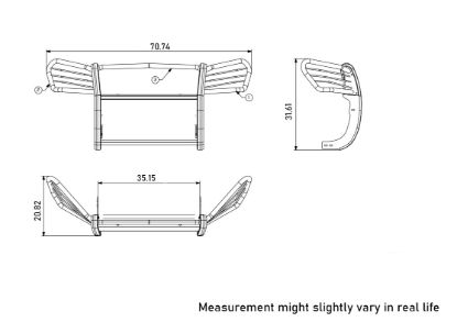 BLACK HORSE GRILLE GUARD KIT - 17TU26MAFB