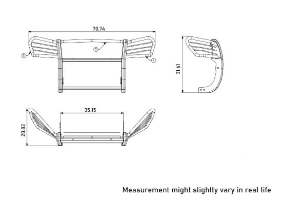 BLACK HORSE GRILLE GUARD KIT - 17TU26MAFB