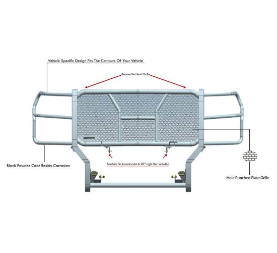 BLACK HORSE RUGGED HEAVY DUTY GRILLE GUARD - RUCHSI30B
