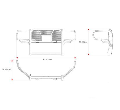 BLACK HORSE MODULAR RUGGED  GRILLE GUARD BLACK - RUDORA20B