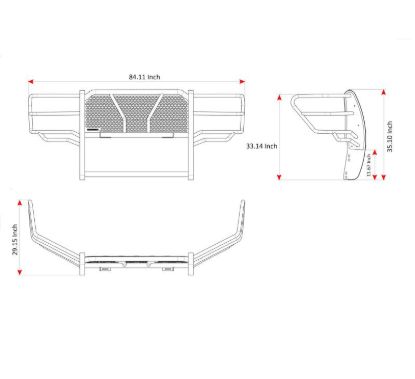 BLACK HORSE 2011-2016 FORD F-250 GRILLE GUARD-R - RUFOF211B