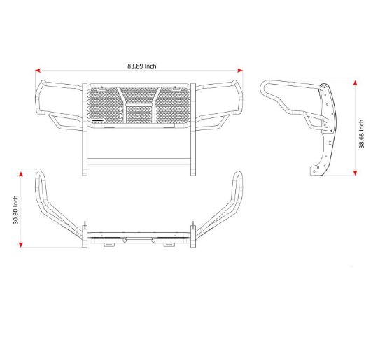 BLACK HORSE RUGGED HEAVY DUTY GRILLE GUARD - RUTOTU22B
