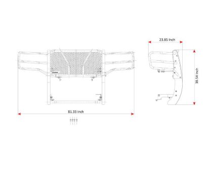 BLACK HORSE RUGGED HEAVY DUTY GRILLE GUARD KIT - UGMSI15BK1