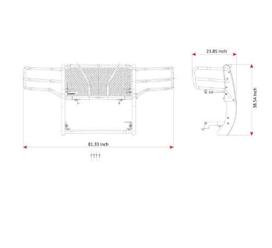 BLACK HORSE RUGGED HEAVY DUTY GRILLE GUARD KIT - UGMSI15BK1