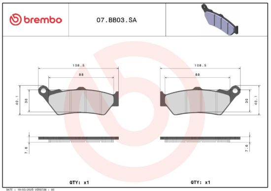 BREMBO APRILIA ETV 1000 CAPONORD 2001-2007 - 07BB03SA
