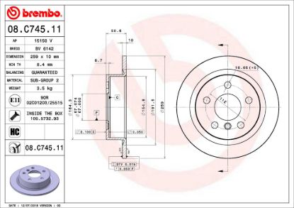 BREMBO DISC BRAKE ROTOR - 08C74511
