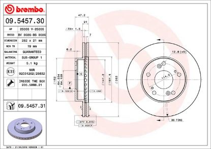 BREMBO DISC BRAKE ROTOR - 09545731
