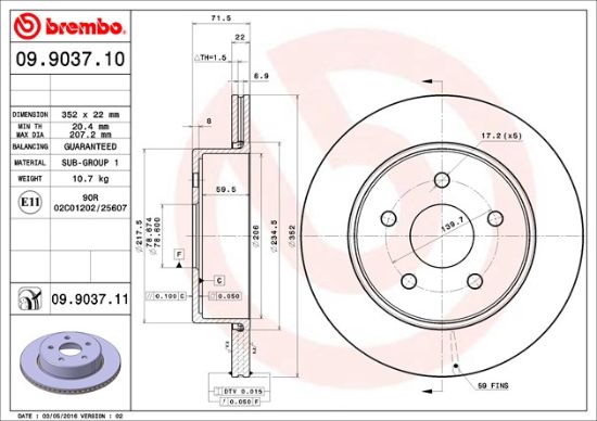 BREMBO DISC BRAKE ROTOR - 09903711