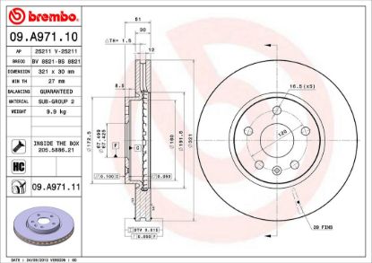 BREMBO DISC BRAKE ROTOR - 09A97111