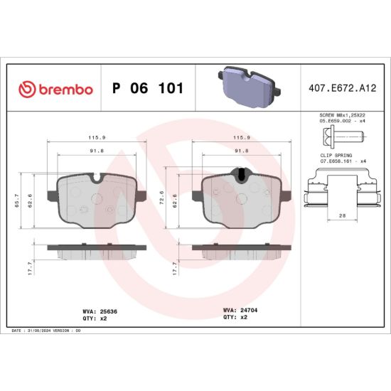BREMBO DISC BRAKE PAD SET - P06101