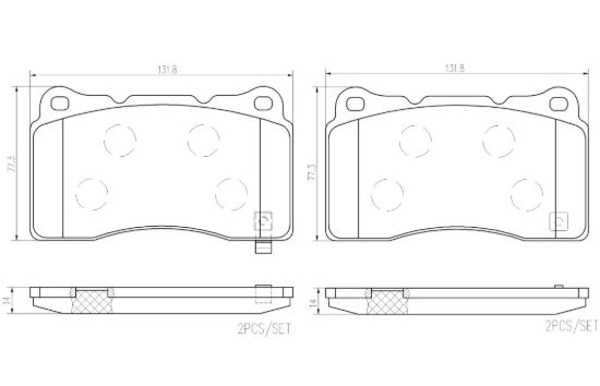 BREMBO DISCBRAKEPADSET NAOCERAMIC - P28106N