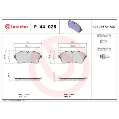 BREMBO DISC BRAKE PAD SET - P44028