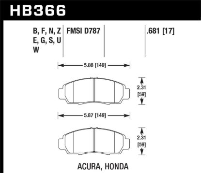 HAWK PADS HPSACURA/HON - HB366F681