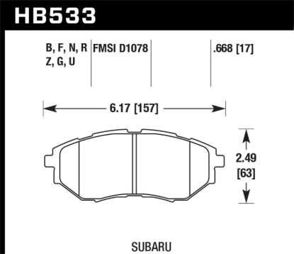 HAWK BRAKE PADS - HB533B668