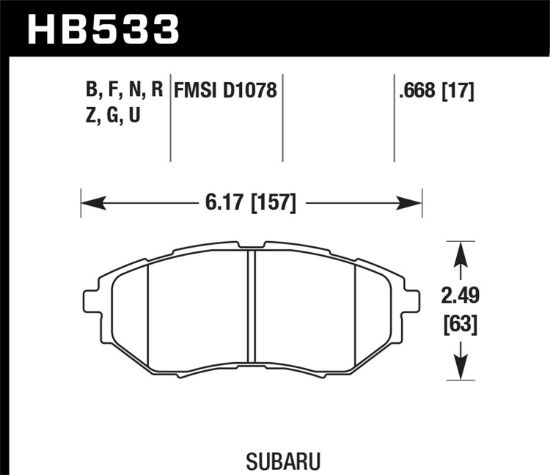 HAWK BRAKE PADS - HB533B668
