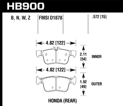 HAWK HPS 5.0 BRAKE PADS - HB900B572