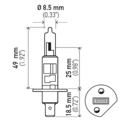HELLA BULB H1 12V 55W P14.5S T2.5 +50 - 002089541
