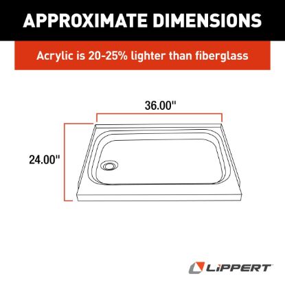 LIPPERT COMP WHITE 24X36 SHOWR PAN SPK - 210373