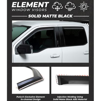 PUTCO ELEMENT MATTE BLACK WINDOW VISORS 1 - 680066