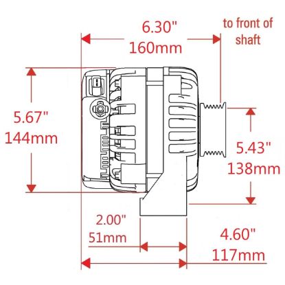 POWERMASTER ALT DENSO NAT'L 245A 3' 6 GRV ESCAL - 485503175