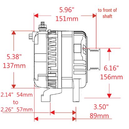 POWERMASTER ALT FD BLK 180A 6 GRV SOLID PULLEY - 851626CCW