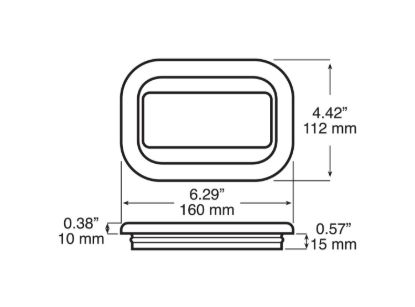 PETERSON MFG GROM RECT PVC RUB FLUSH MNT 6.29'X4 - 85018
