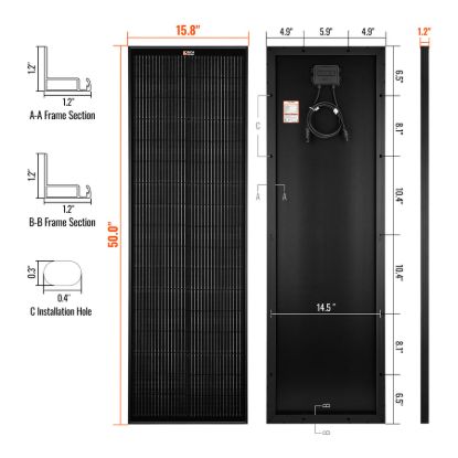 RICH SOLAR MEGA 100 SLIM - BLACK 100W - RSM100SLB