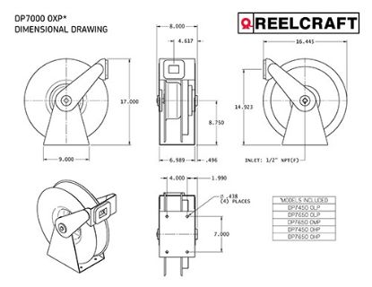 REELCRAFT SA HOSE REEL  3/8 X 50FT - DP7650OLP